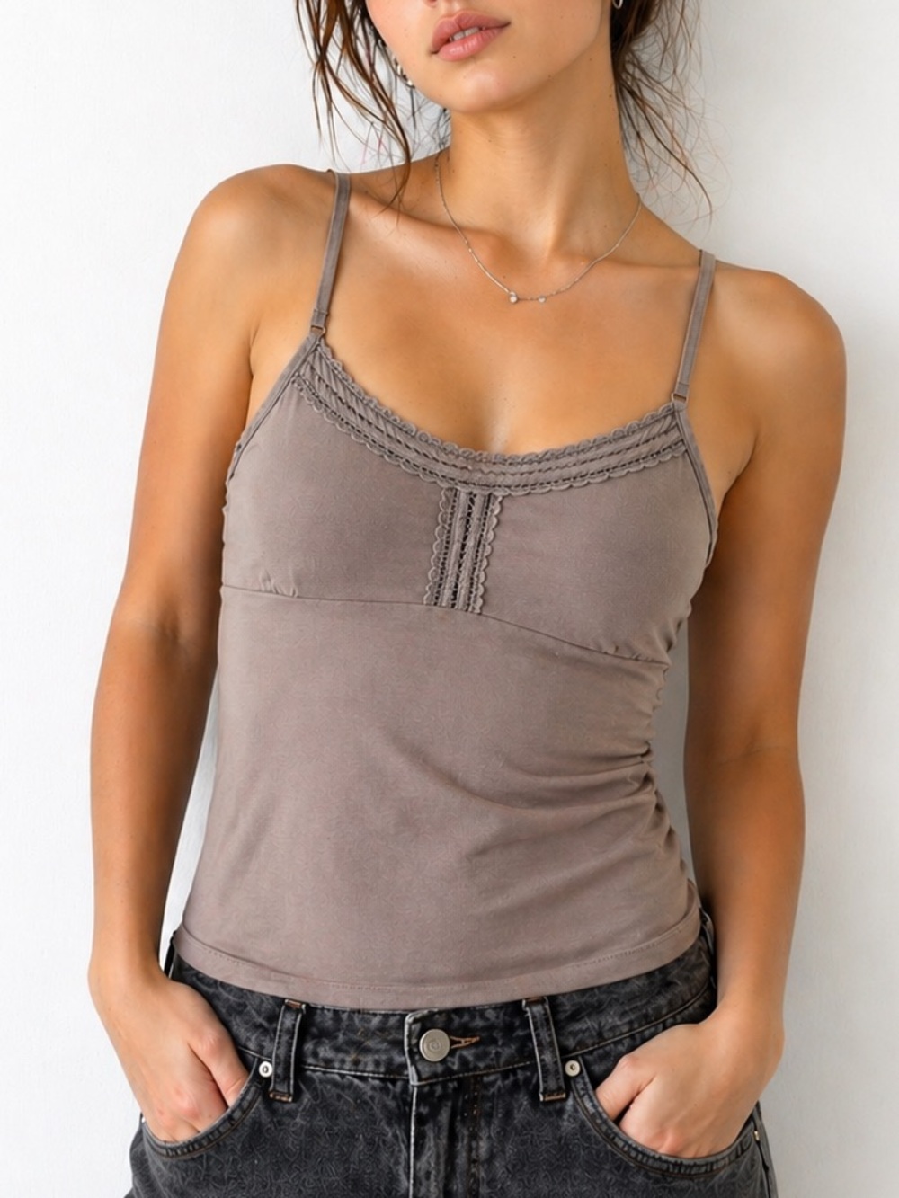 American Eagle Outfitters Taupe Spaghetti Strap Camisole